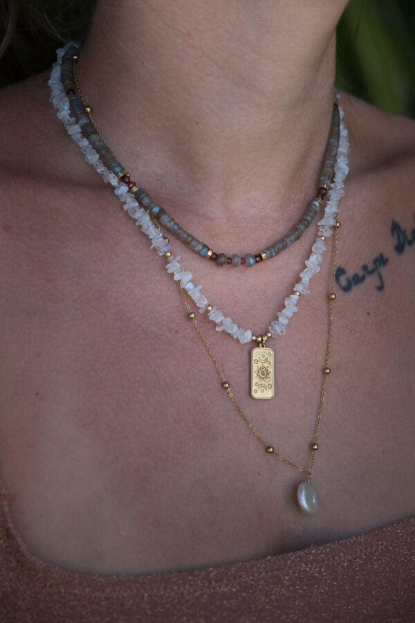 KAVYA - Labradorite & turquoise africaine ou grenat – Image 2