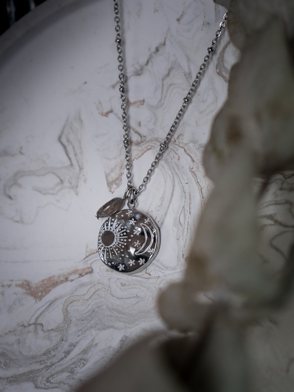 SANDAYA - pendentif acier inoxydable et labradorite