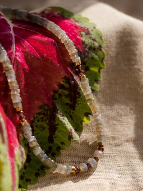 KAVYA - Labradorite & turquoise africaine ou grenat – Image 3
