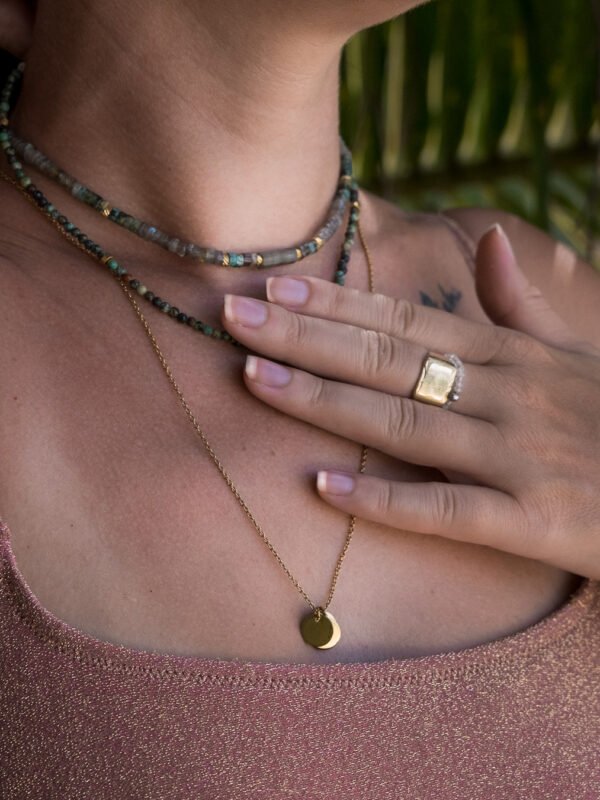 collier labradorite et turquoise africaine