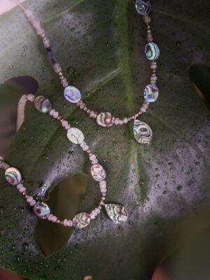 collier abalone labradorite ou pierre de lune | collier style boheme