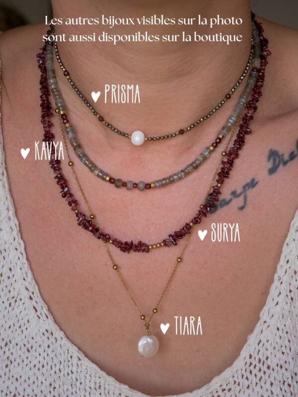 composition collier en rhodolite - collier pierre naturelles rouge
