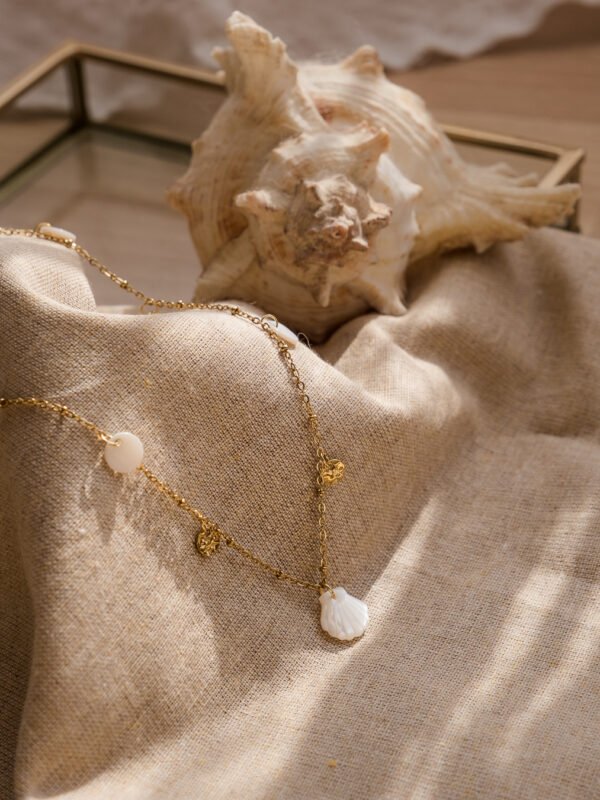collier bohème chic coquillage nacre