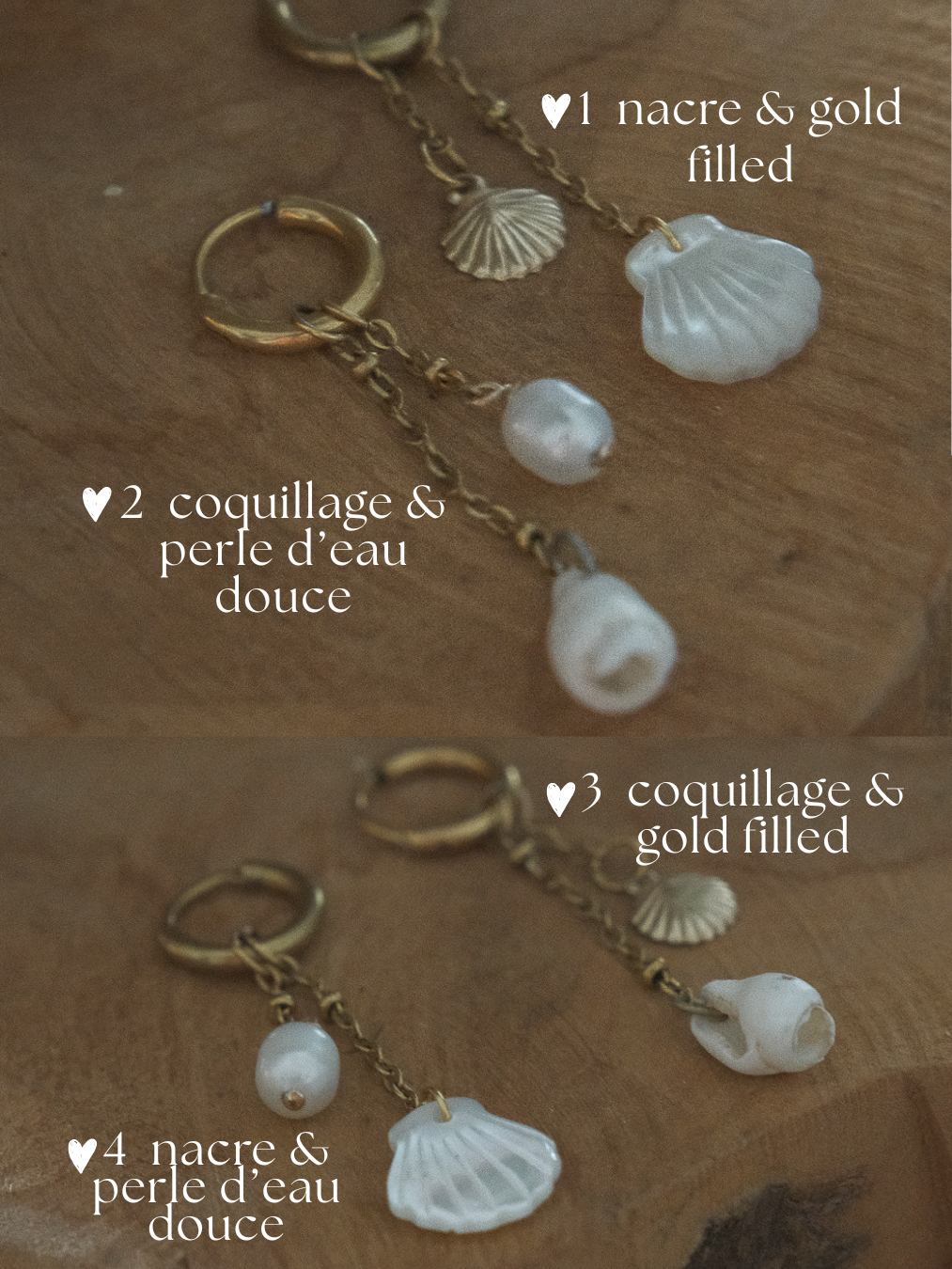 créole avec chaîne dorée en acier inoxydable et breloque blanche